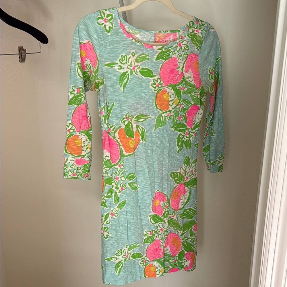 Lilly Pulitzer Marlowe Dress Pink Lemonade 3/4 Sleeve